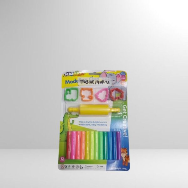Kid Art Modeling Clay 165g 12 Colors Normal/Neon + 4 Molds + 1 Roller Unicorn - Image 2