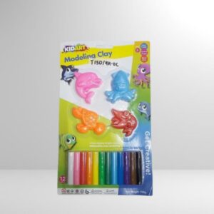 Kid Art Modeling Clay 150g 12 Colors + 4/6 Stamp Molds in Blister Card