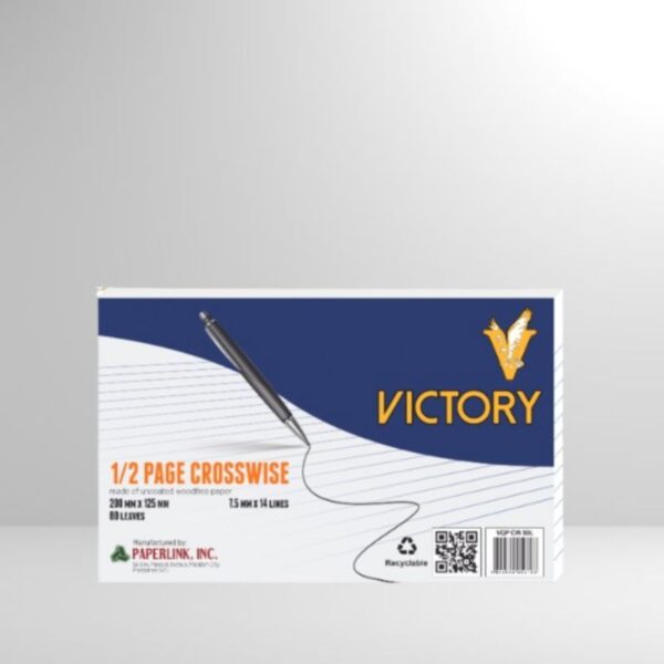 VICTORY White Quiz Pad 1/2 Crosswise