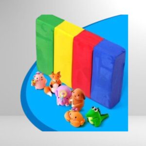 Kid Art Modelling Clay 200g 12 Colors Normal/Neon + 4 Stamp Molds + 1 Roller